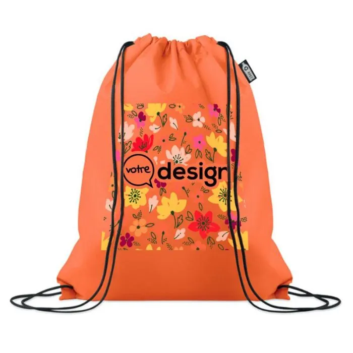Sac à cordon RPET non tissé 80 gr/m² personnalisable - DAFFY RPET