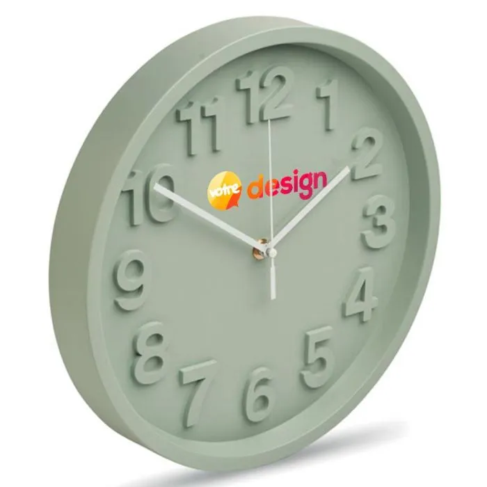 Horloge murale PP silencieuse aiguilles aluminium personnalisable - MURO
