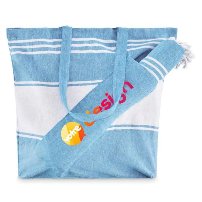 Set serviette de plage avec sac assorti personnalisable-HUMMUM