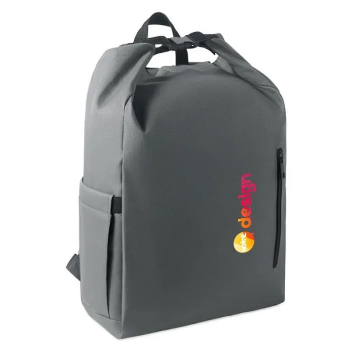 Sac à dos ordinateur 15” en tissu recyclé avec poche frontale personnalisable-UNITON