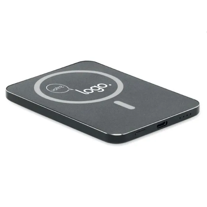 Powerbank magnétique ultra-fine 5000 mAh en aluminium recyclé, charge 20 W-SLIMVOLT