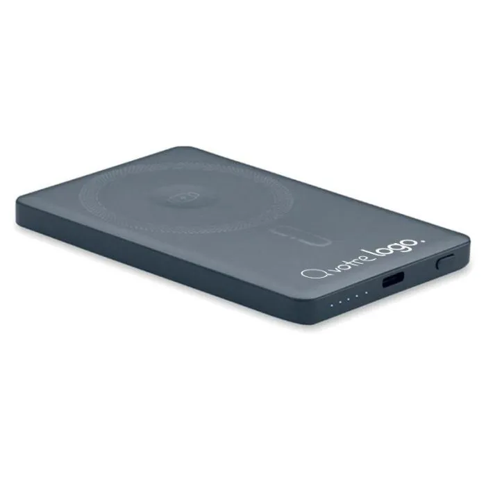 Powerbank magnétique CORE 5000 mAh en aluminium recyclé, charge sans fil 15 W
