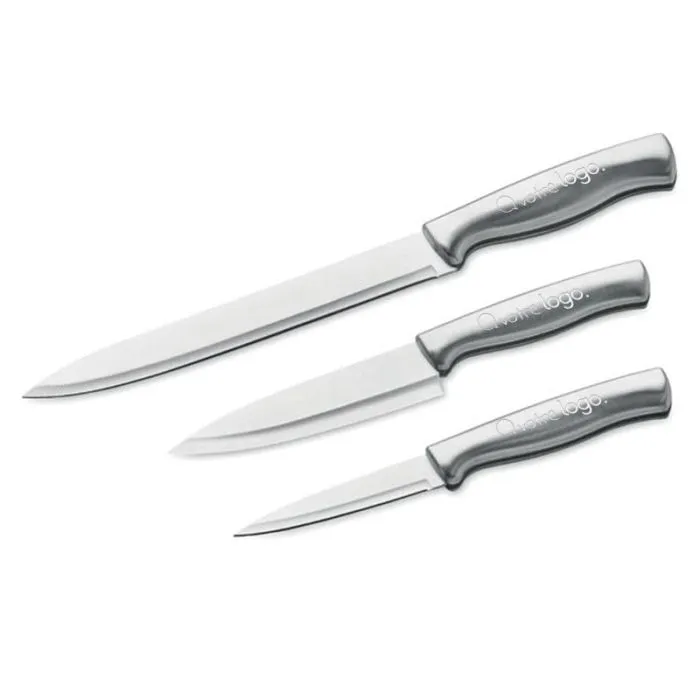 Set de 3 couteaux en acier inoxydable avec coffret cadeau-COCINERO