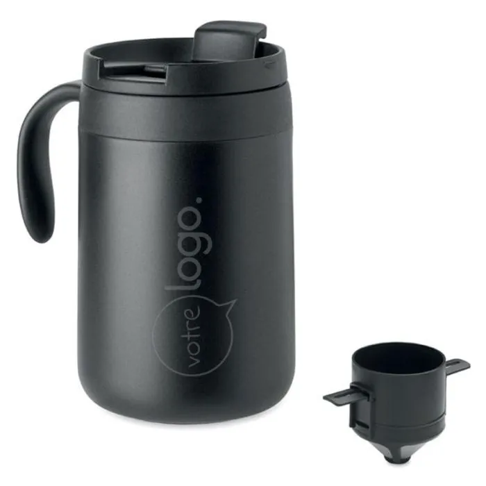 Mug isotherme 450 ml avec filtre à café réutilisable-CAFETITO