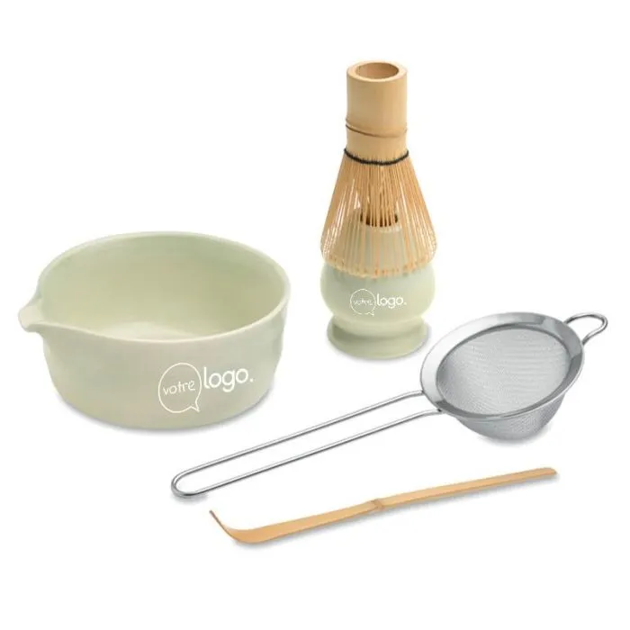 Set Matcha 5 pièces avec bol en céramique et accessoires en bambou-MATCHY