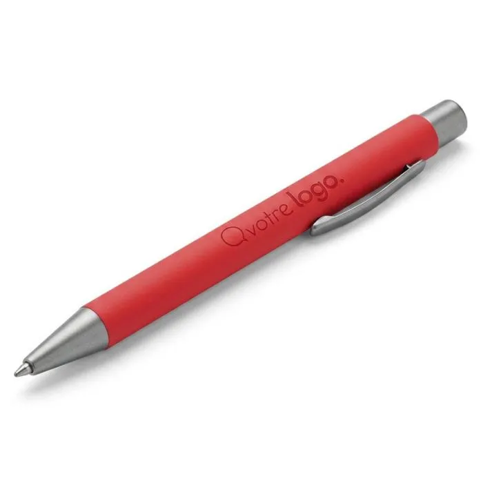 Stylo bille en aluminium recyclé avec finition caoutchoutée - NALI