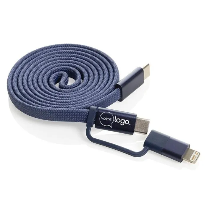 Câble magnétique 60W USB-C Lightning en PET recyclé personnalisable - ARC