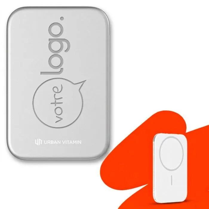 Powerbank publicitaire ultra fin 3000 mAh avec charge sans fil - Urban Vitamin Concord RCS