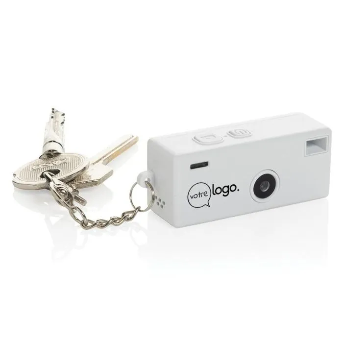Caméra porte-clés publicitaire rechargeable Cliq it en ABS recyclé RCS