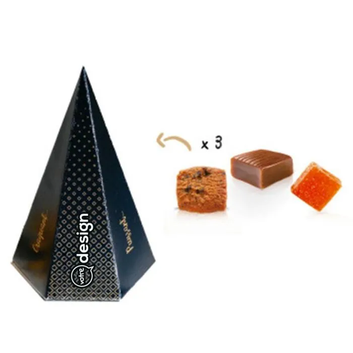 Pyramide personnalisable 3 gourmandises 8g 