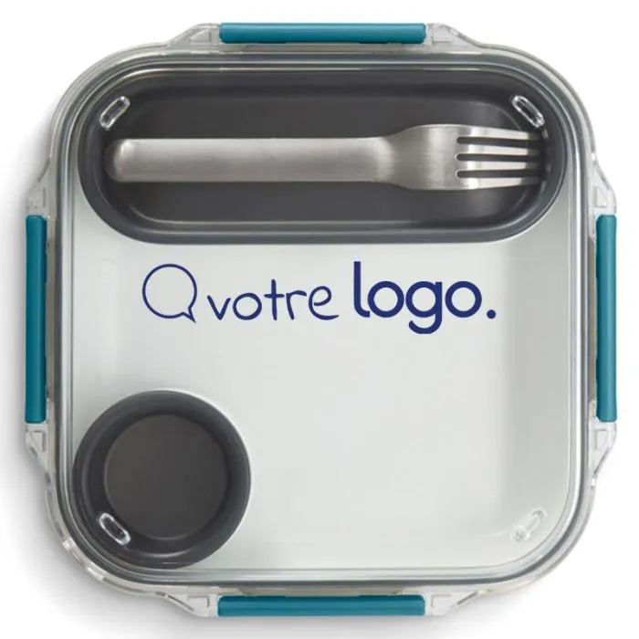 Boîte à lunch Original personnalisée Black+Blum avec fourchette et pot à sauce