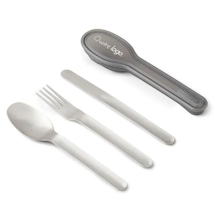 Ensemble compact de couteaux, fourchettes et cuillères personnalisé en acier inoxydable