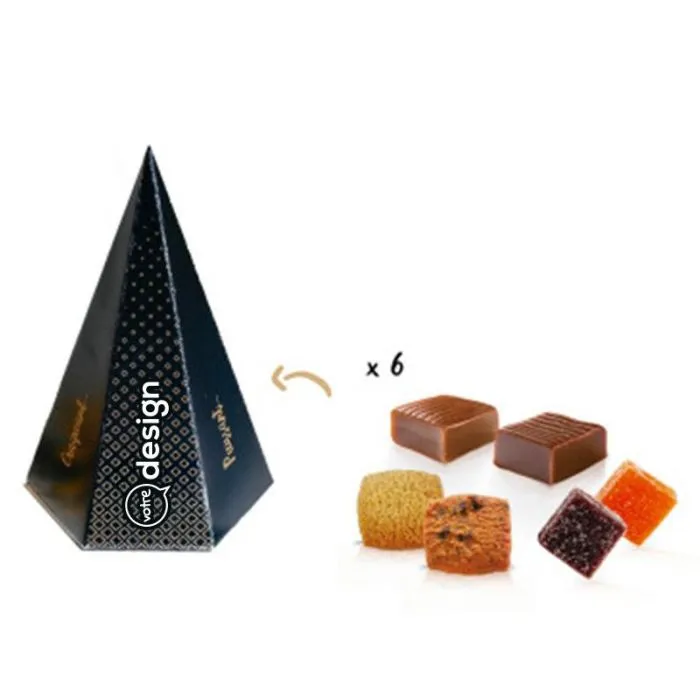 Pyramide personnalisable 6 gourmandises 8g 