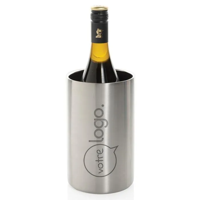 Seau à vin personnalisé en acier inoxydable recyclé certifié RCS