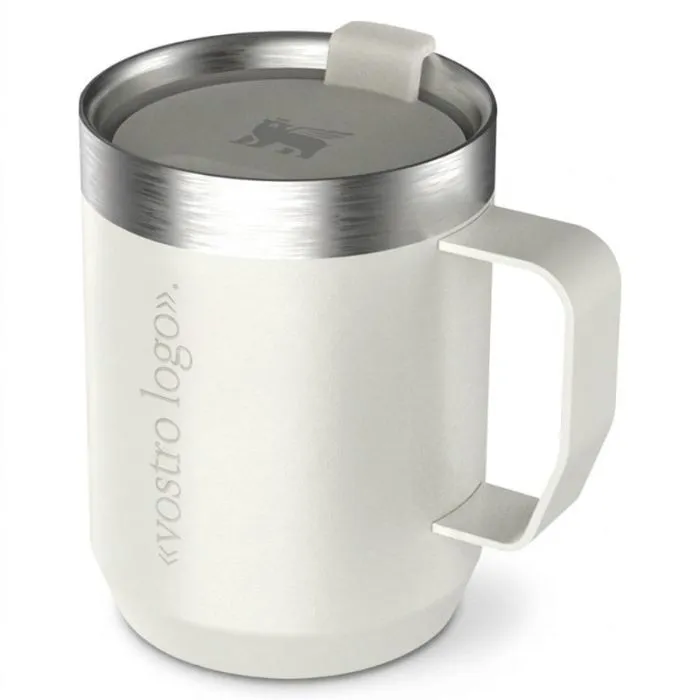 Tazza personalizzata da campeggio in acciaio inossidabile riciclato da 236 ml con coperchio