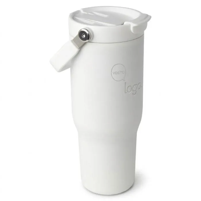 Bicchiere personalizzato Bronx in acciaio inossidabile da 900 ml a doppia parete con cannuccia