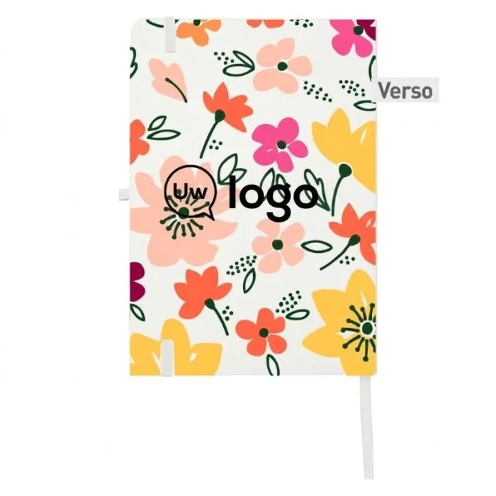 Gepersonaliseerd Teak A5-notitieboek van gerecycled papier