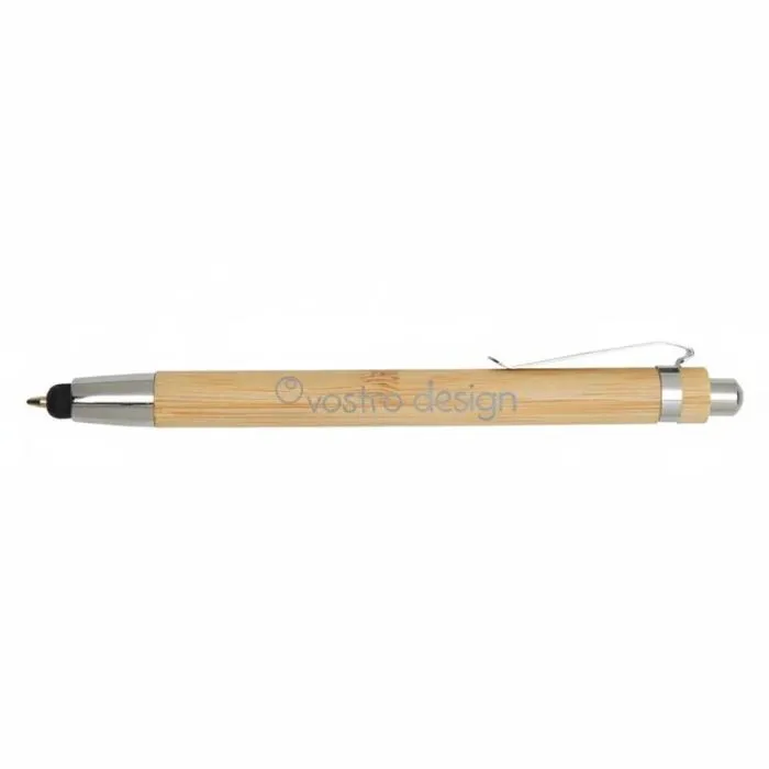 Penna a sfera in bambù personalizzata con inchiostro nero - Elm