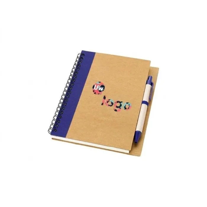 Gepersonaliseerd notitieboekje van gerecycled materiaal met Priestly-pen