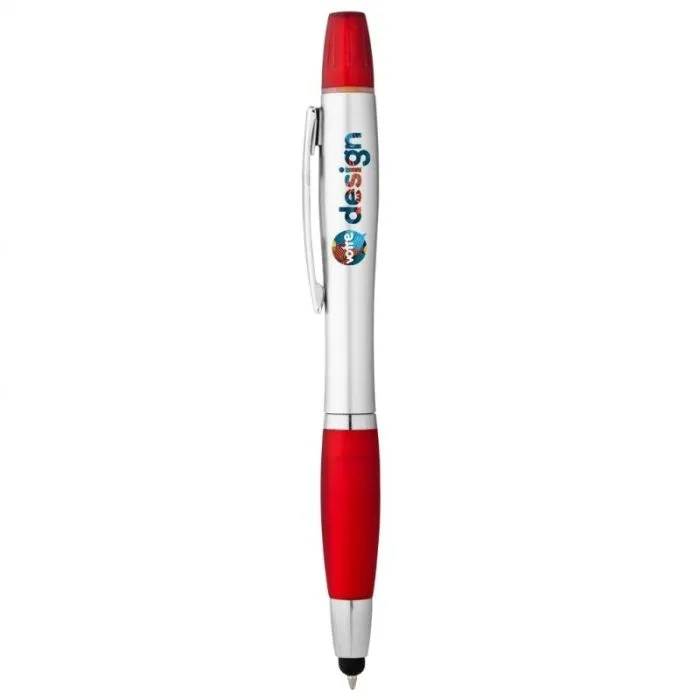 Penna a sfera personalizzata con funzione stilo e evidenziatore Nash