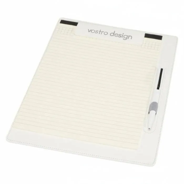 Portablocco A4 in pelle PU con penna riciclata RCS personalizzabile – Clast