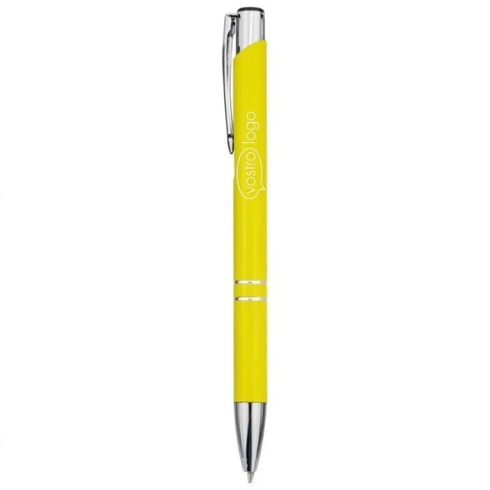 Penna a sfera retrattile personalizzata in alluminio - Moneta