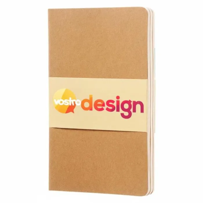 Taccuino personalizzato A5 con copertina in cartoncino, 80 pagine color avorio e aletta