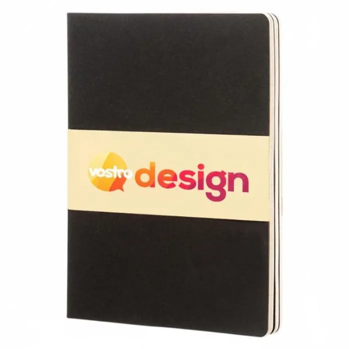 Taccuino personalizzato con copertina in cartoncino e angoli arrotondati, 120 pagine color avorio