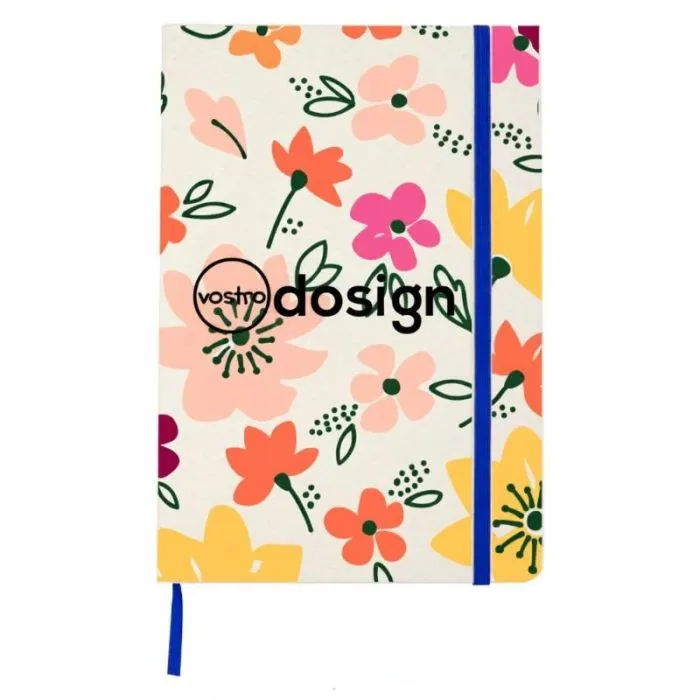 Taccuino personalizzato A5 riciclato, a righe, con copertina rigida - Bass