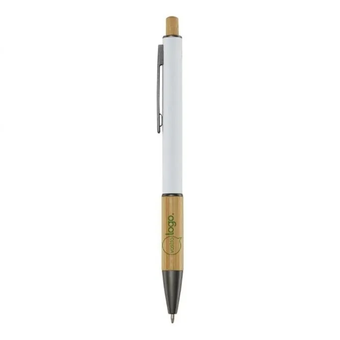 Penna a sfera promozionale in alluminio riciclato inchiostro nero - Darius