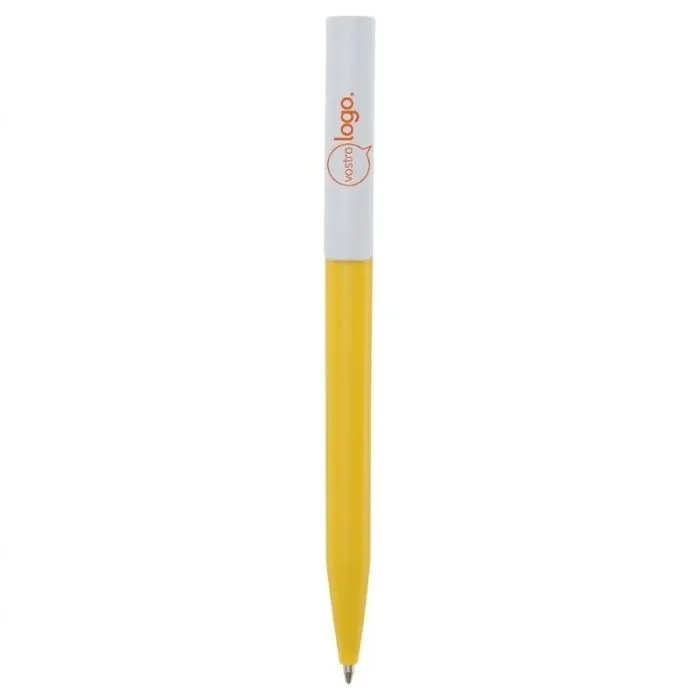 Penna a sfera promozionale in plastica riciclata inchiostro blu - Unix