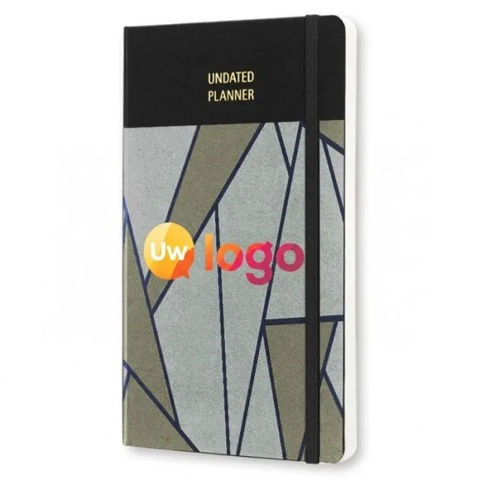 Gepersonaliseerde Moleskine-agenda met harde kaft, ongedateerd, 70 g/m², met uitrekbaar vakje