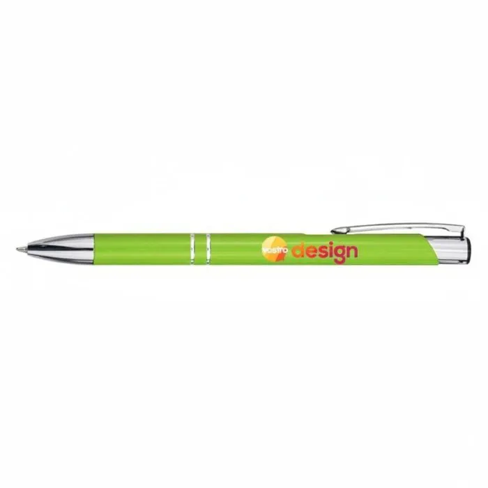 Penna a sfera personalizzata in alluminio riciclato con inchiostro blu - Moneta