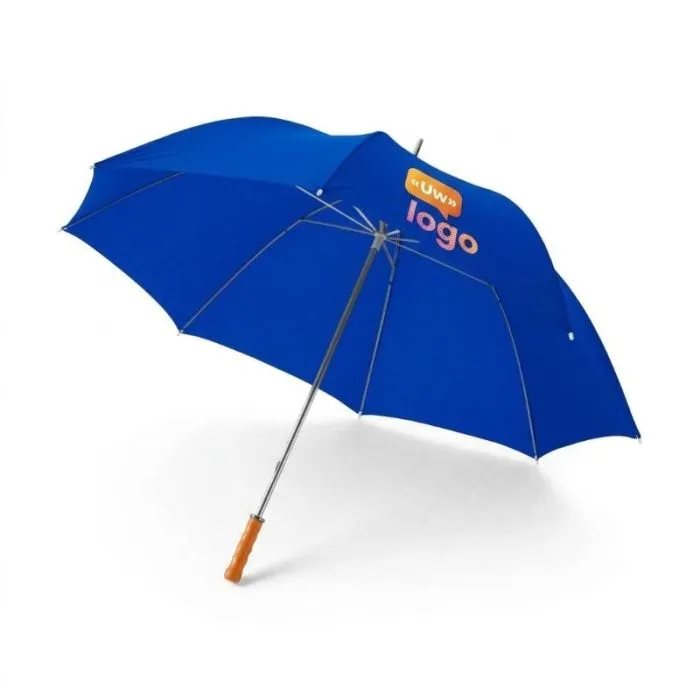 Gepersonaliseerde golfparaplu van 30 inch met houten handvat, model Karl