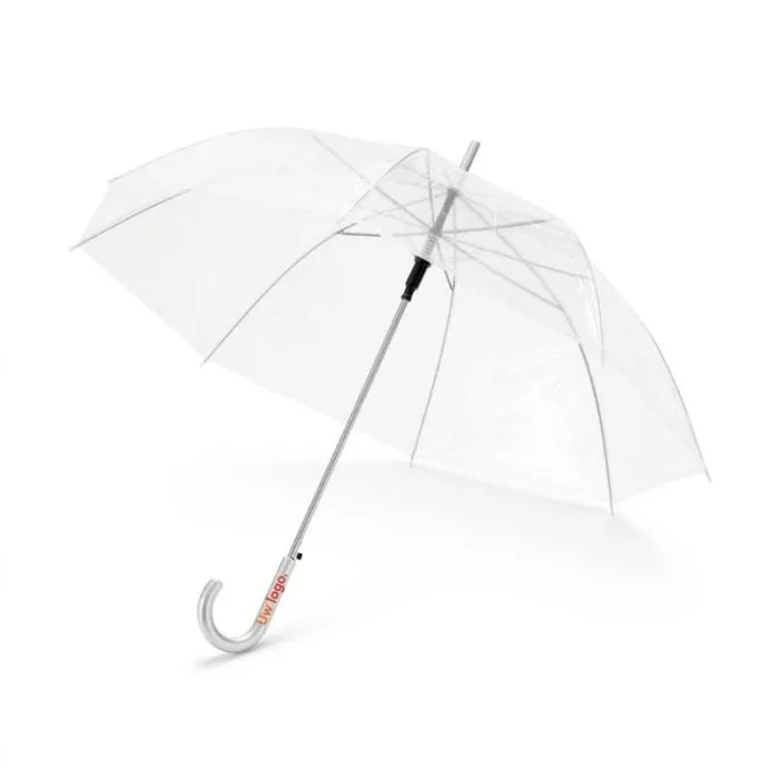 Kate: personaliseerbare, transparante paraplu van 23 inch met automatische opening