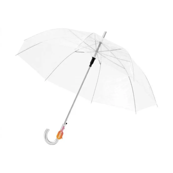Ombrello personalizzabile Kate da 23", trasparente, con apertura automatica