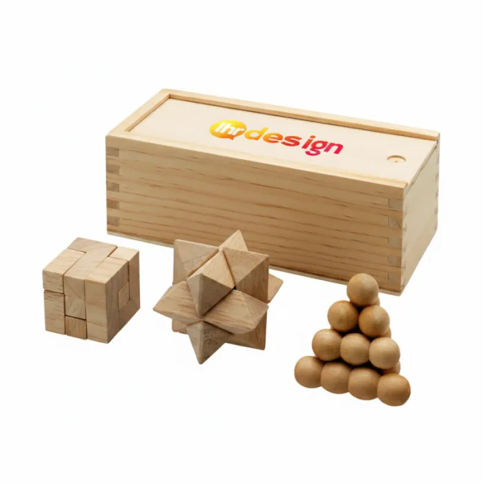 Personalisiertes chinesisches Puzzle 3-teilig aus Holz - Brainiac