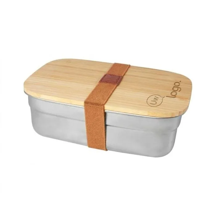 Gepersonaliseerde roestvrijstalen lunchbox met bamboe deksel van Tite