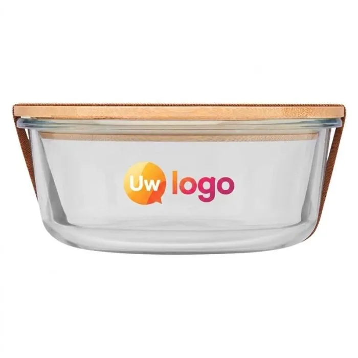 Gepersonaliseerde slakom met bamboedeksel 750 ml - Vista
