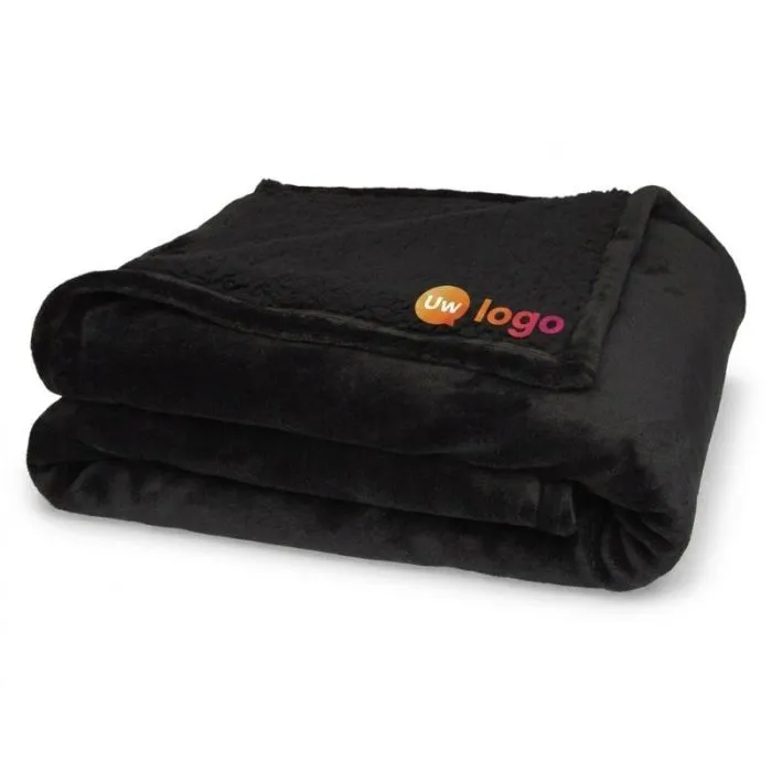 Gepersonaliseerde deken van gerecycled sherpa-polyester, 126 x 152 cm