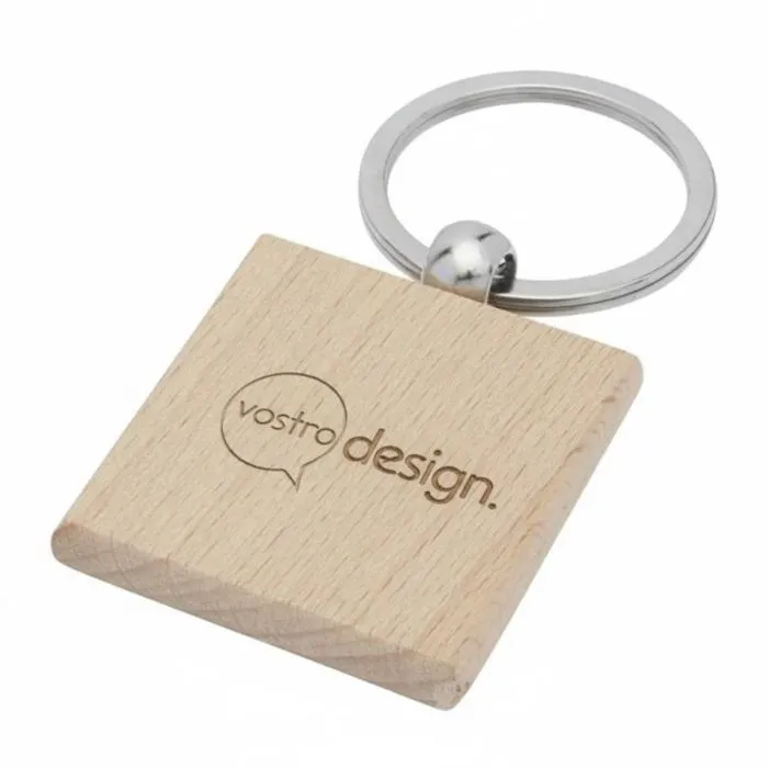 Portachiavi quadrato personalizzato in legno di faggio Gioia