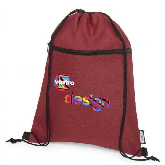 Zaino personalizzato Ross in rPET con cordino di chiusura, 5 L