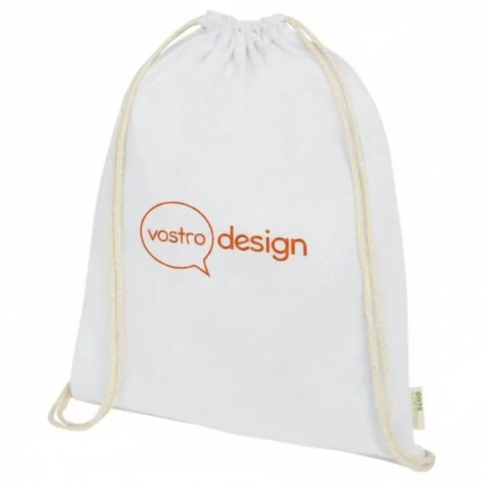 Zaino promozionale con cordino in cotone biologico Orissa 140 g/m² GOTS 5L