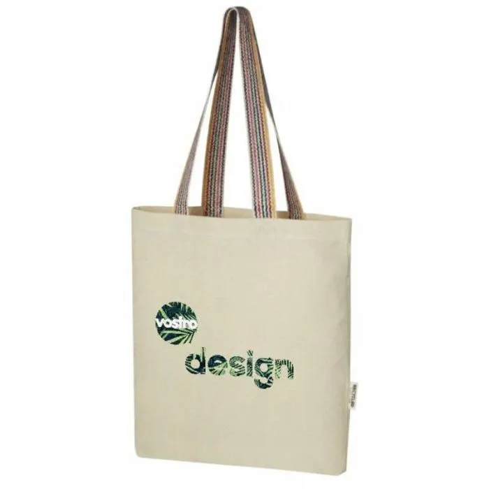 Borsa da spesa personalizzata da 5 l in cotone riciclato - Rainbow