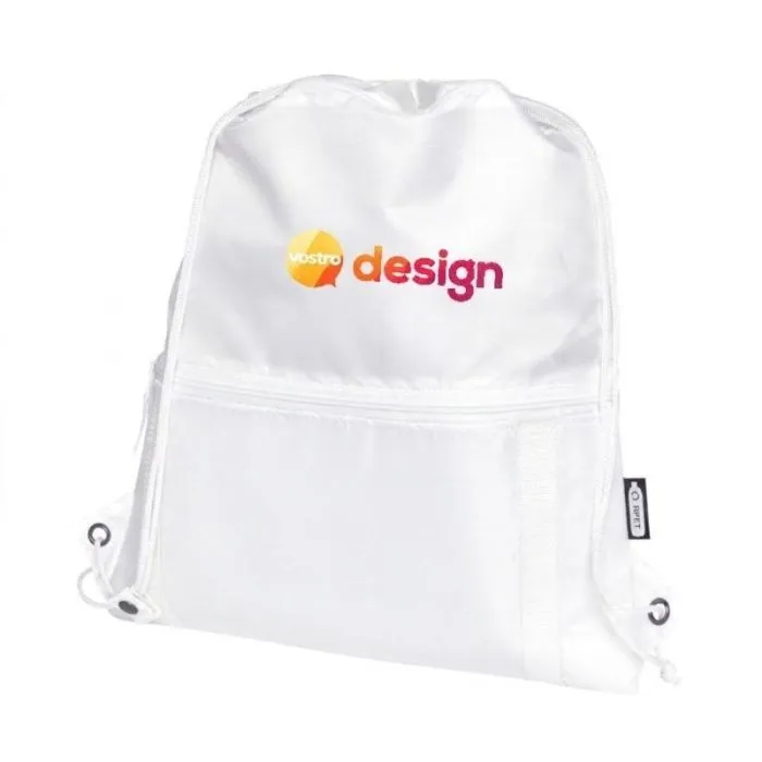 Borsa termica promozionale da 9 L in materiale riciclato con cordoncino di chiusura Adventure