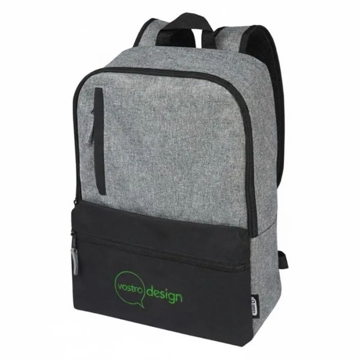 Zaino promozionale per laptop da 15", riciclato secondo lo standard GRS, bicolore, da 14 L - Reclaim