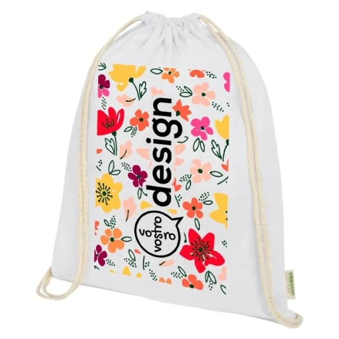Borsa con cordoncino 5 L personalizzabile in cotone bio OCS - Odisha
