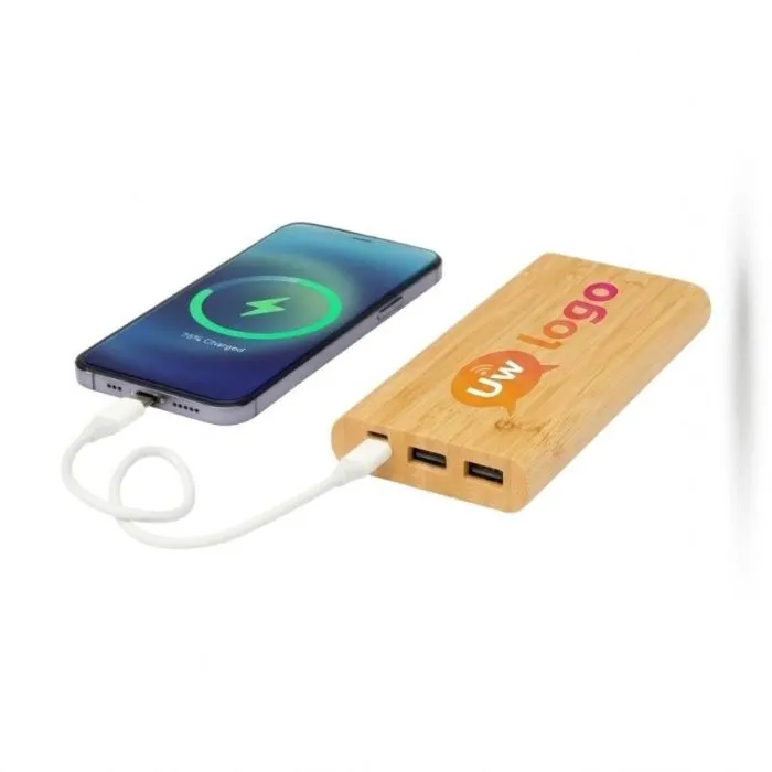Tulda-noodaccu van 10.000 mAh, op maat gemaakt van bamboe