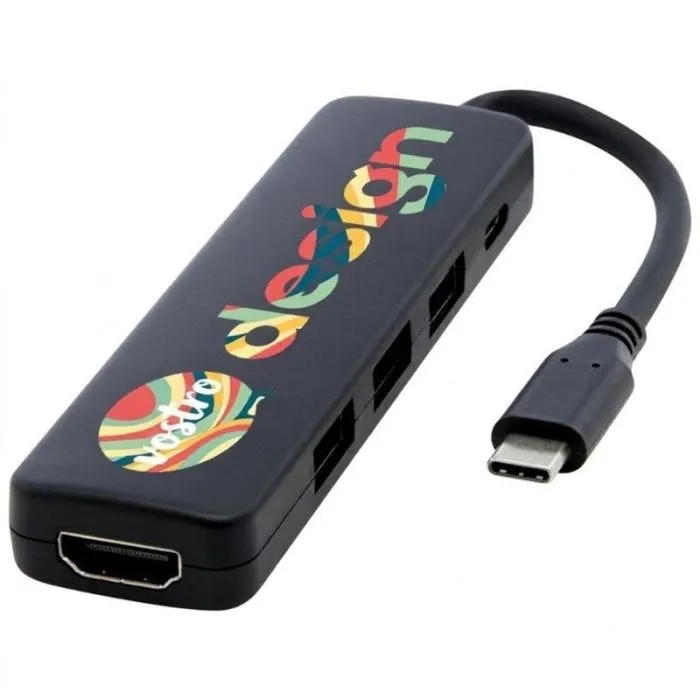 Adattatore multimediale personalizzato in plastica riciclata con porta HDMI - Loop
