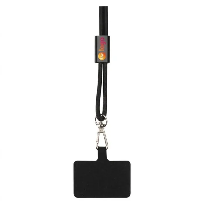 Gepersonaliseerde Funi-handriem van gerecycled plastic met 5-in-1-kabel van 100 W